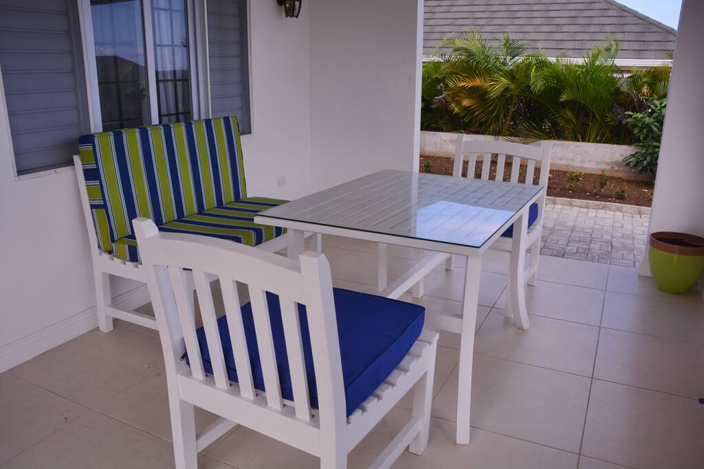 Front veranda for breakfast, lunch or dinner - or relaxing in the cool shade.