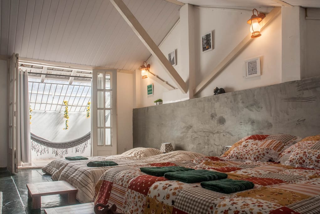 Cama Japonesa, jardim de inverno e rede / Japanese bed, winter garden and hammock