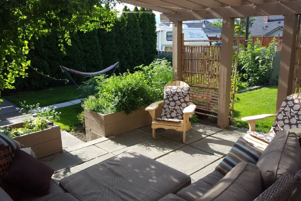 Backyard sitting area