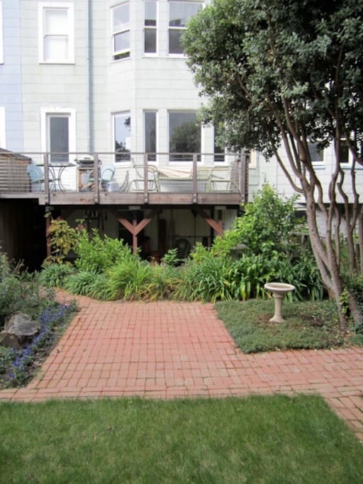 Private deck overlooking garden