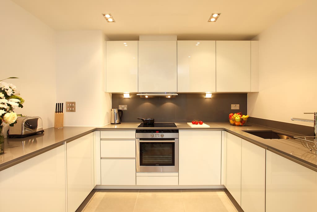Full kitchen with all amenities, homewares and cleaning products