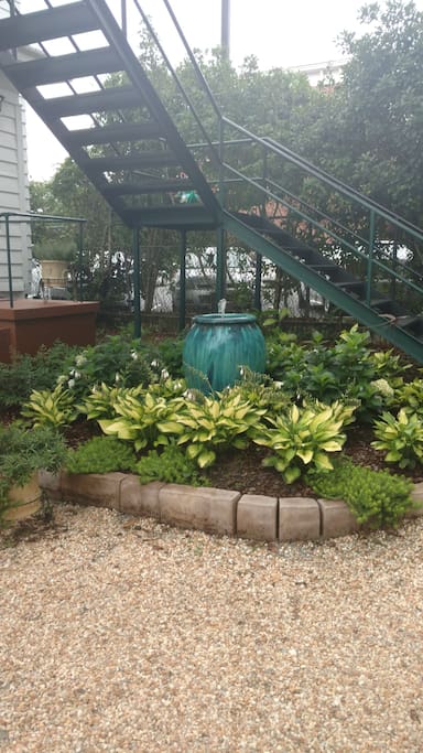 Water feature in the garden just out side the private Suite in the back.