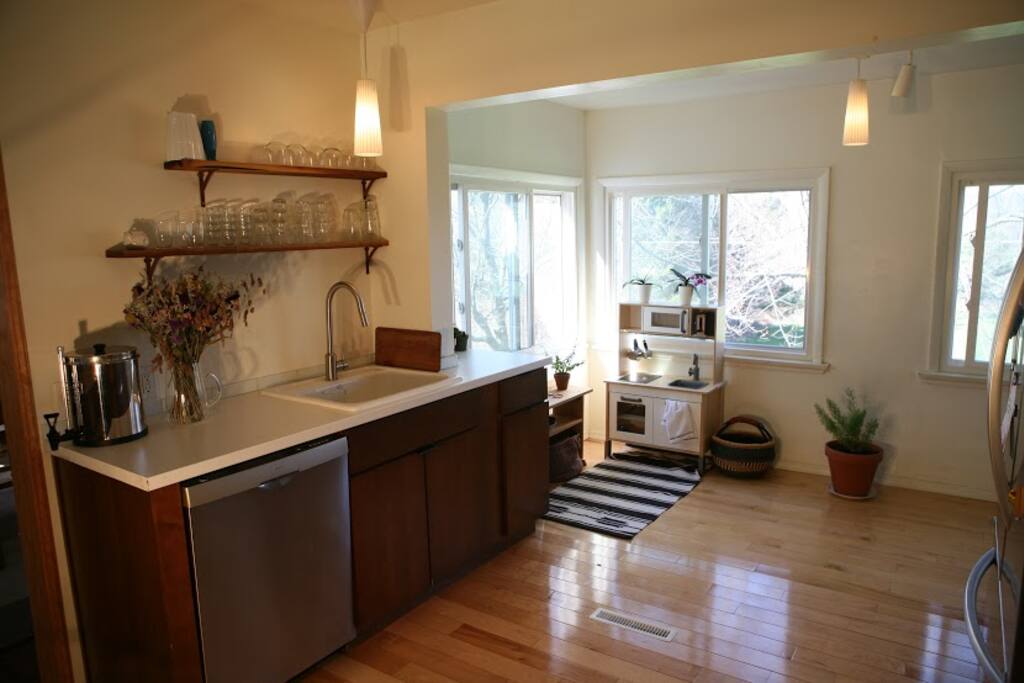 All new kitchen with dishwasher and gas stove