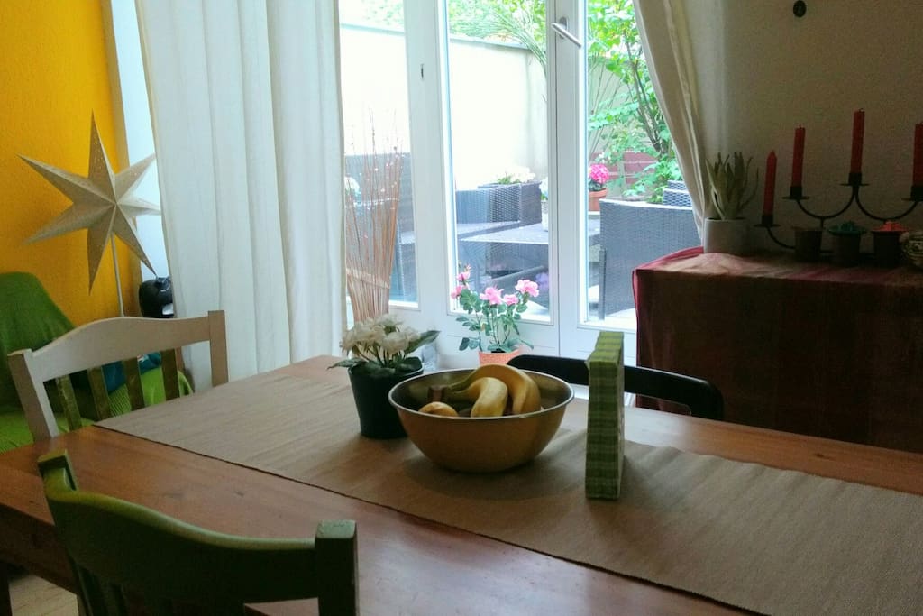 Livingroom with entrance to own terrace