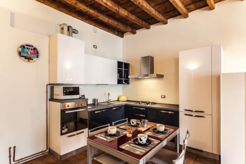 Open kitchen and dining space