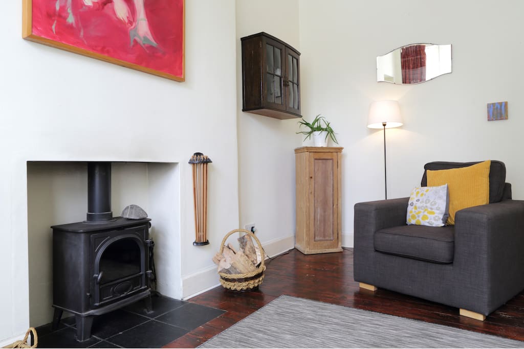 Wood-burning stove for cosy evenings