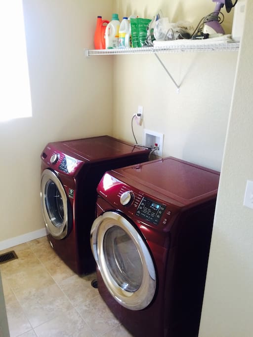Washer and dryer are located on the second story at the back of the hall to your right.