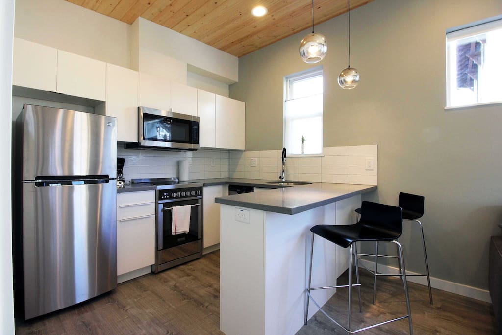 All stainless steel appliances.