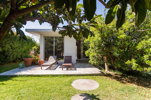 House with tropical garden