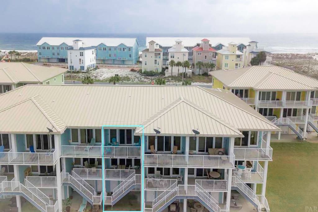 View of the back of the house towards the Gulf of Mexico