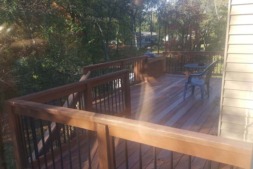 Enjoy the sun and breeze on secluded back deck.
