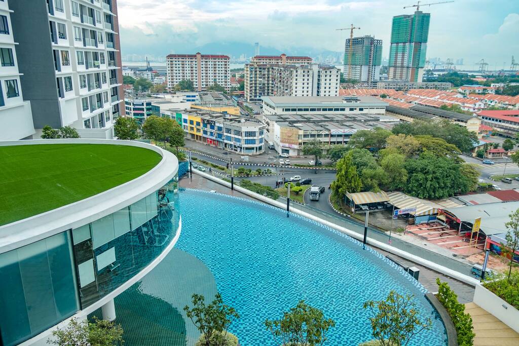 Swimming pool view from the room
