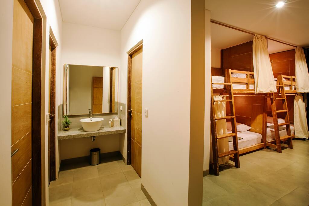 3 shared bathrooms