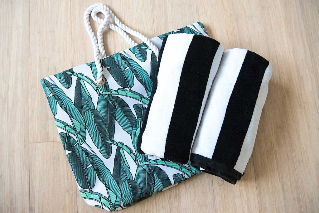 Beach bag and towels provided