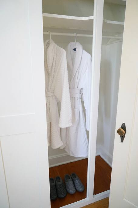 Robes and slippers to make you feel at home.