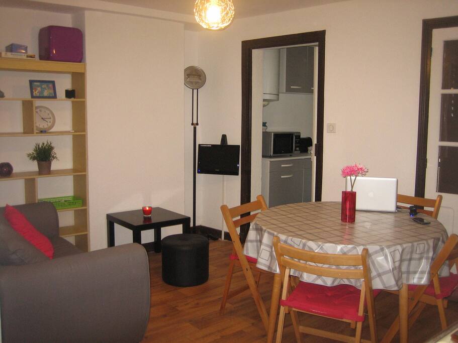 cuisine, salon, salle à manger