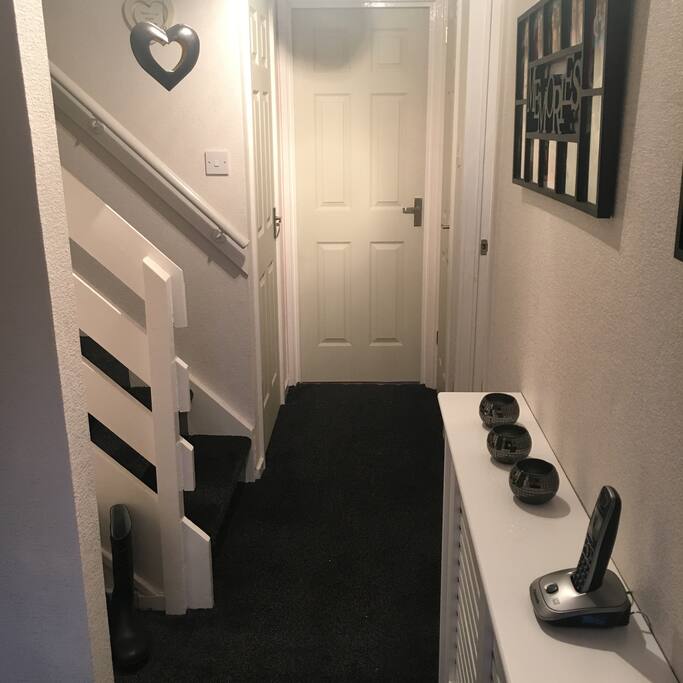 The downstairs hallway