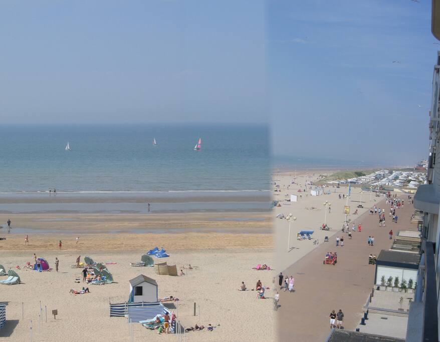 Été: vue du séjour, en face et vers Coxyde-St Idesbald.