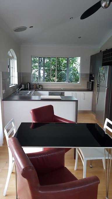 spacious and light well-equipped kitchen