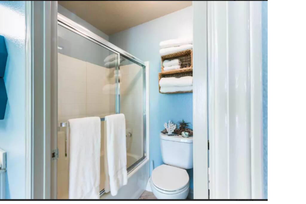 Upstairs bathroom shower area