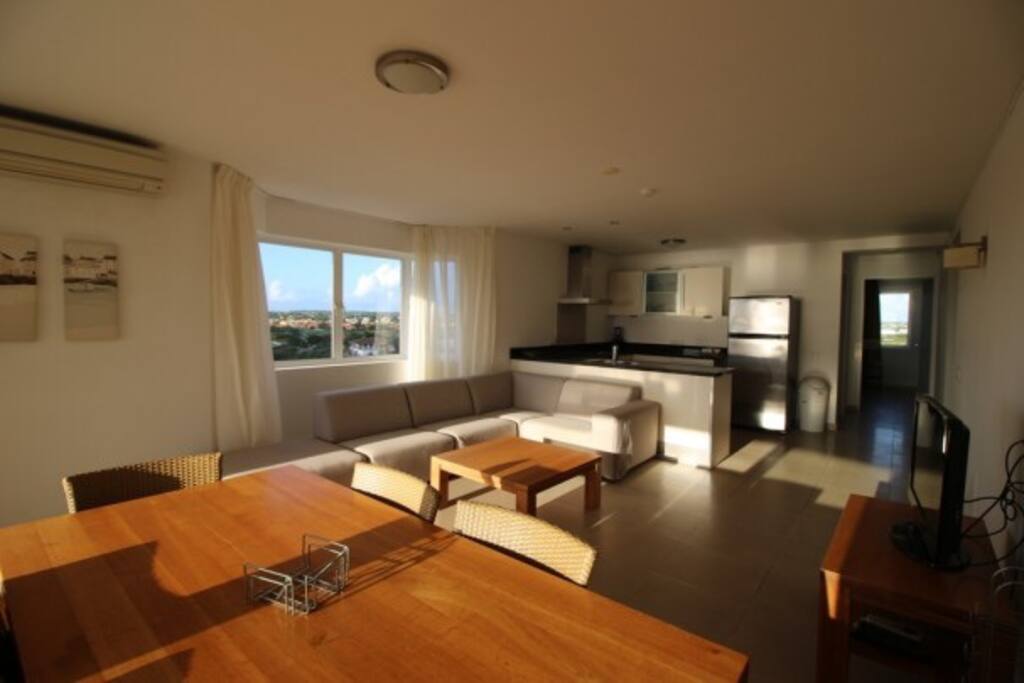 Living room and kitchen