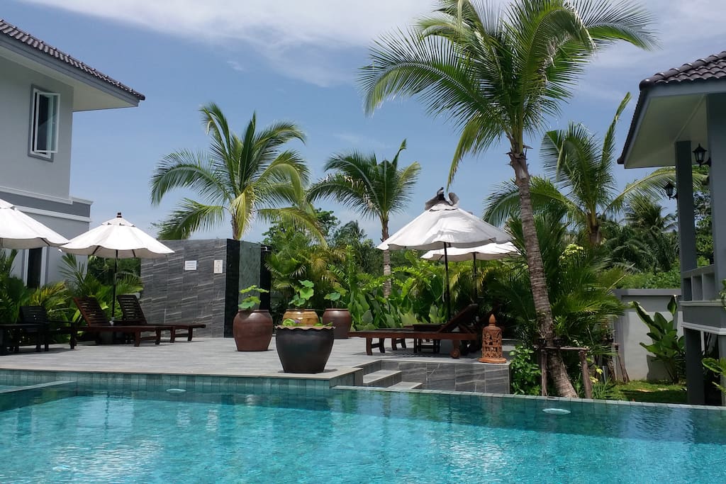 The pool is 15 m long and great for swimming lengths or just relaxing