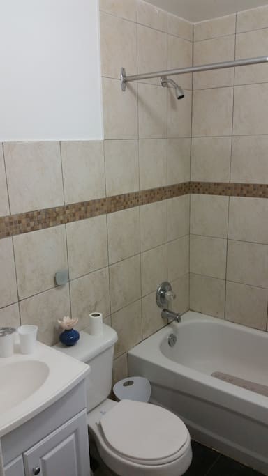 Our bathroom. Sorry for the tilt pic.