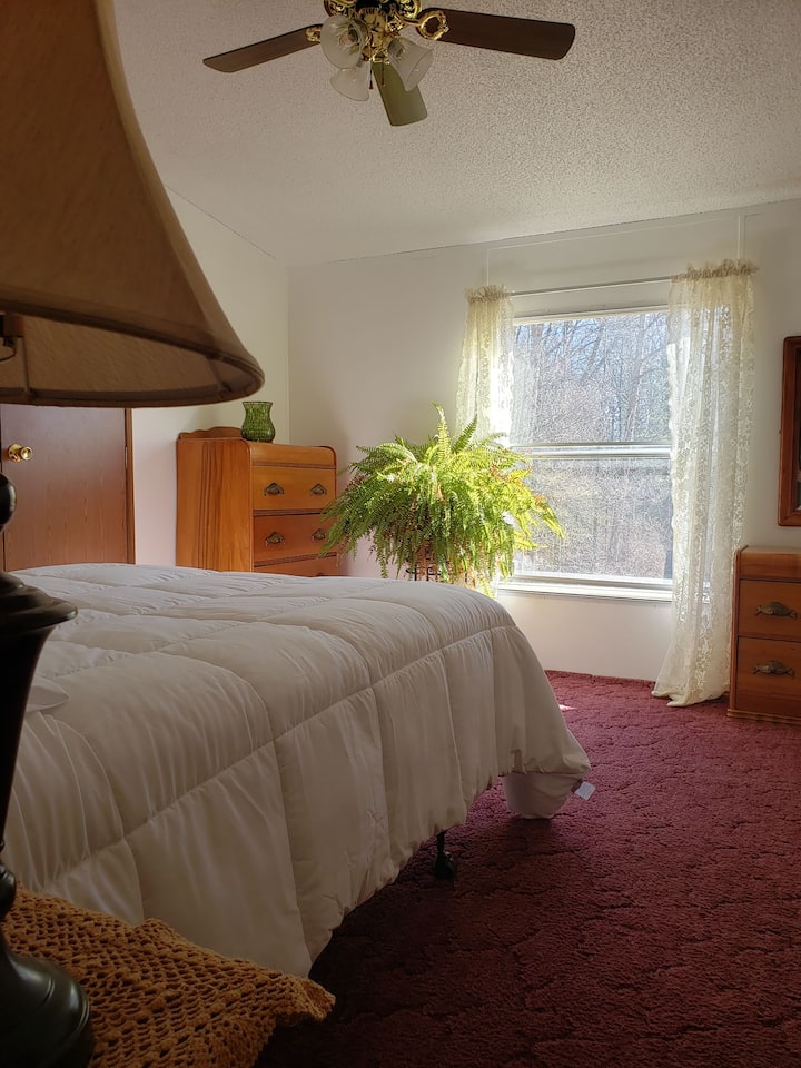 Guest bedroom with queen size bed.