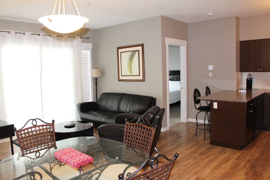 Living Room, Dining Area & Kitchen