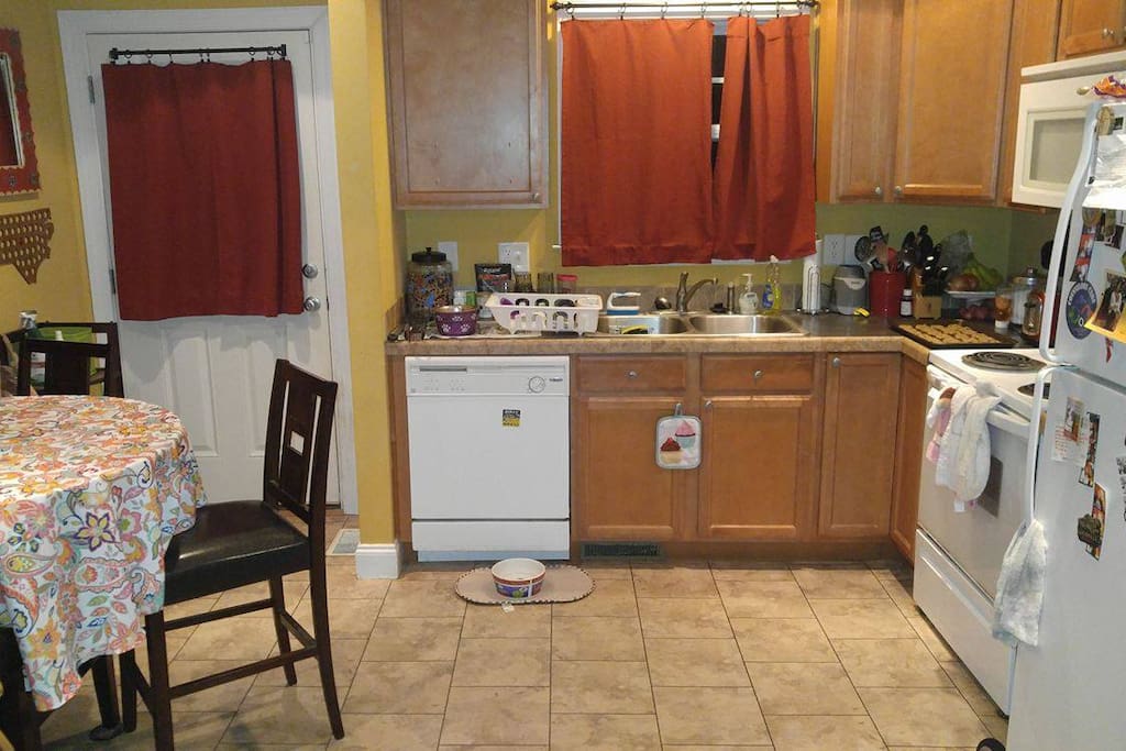 Cozy kitchen, warm cookies on the counter