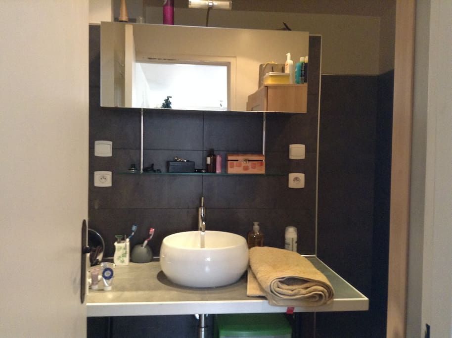 Salle de bain avec douche italienne