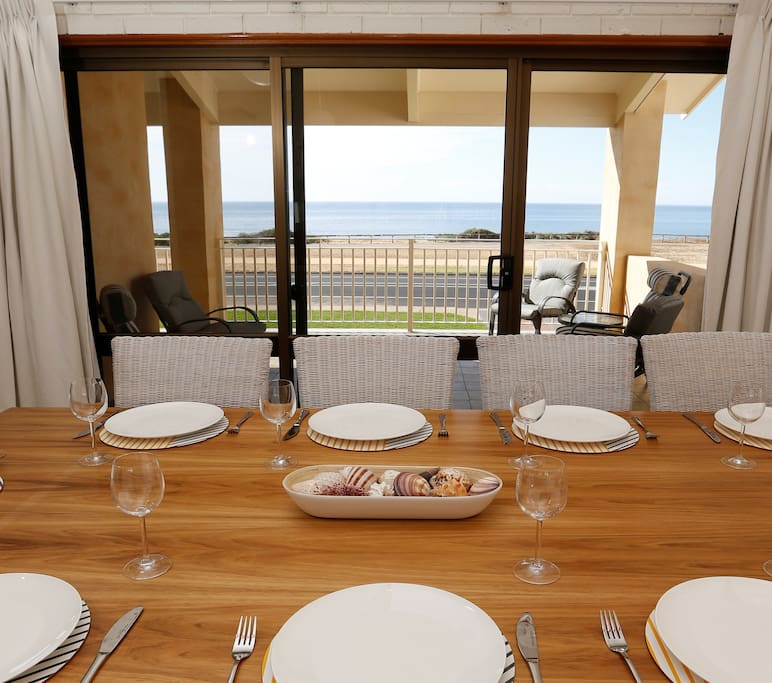 Dining with waterfront views