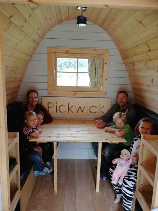Example photo to show the space available around the dining area to the back of the pod
