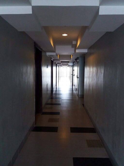 This is how the hallway of the 6th floor of the condominium building looks like.