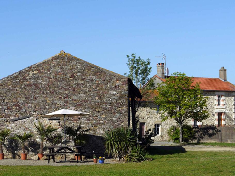 One of the sunny terraces at La Maison du Soleil