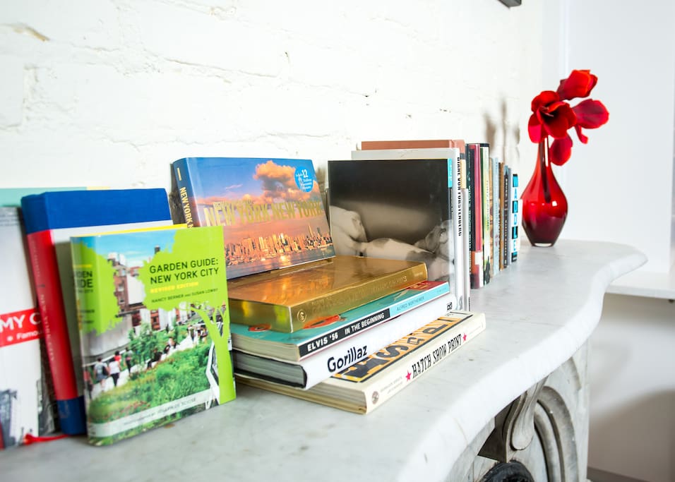 We love books, you'll find many throughout the apartment including lots of guidebooks