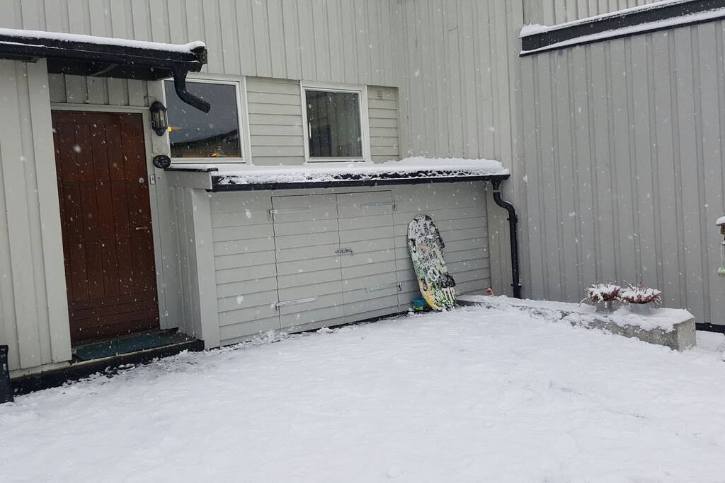 Front side of the house in winter