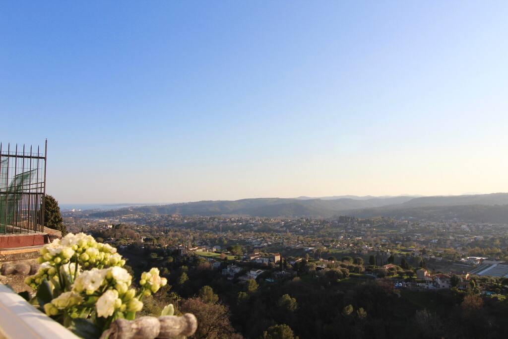 View to the sea from balcony
