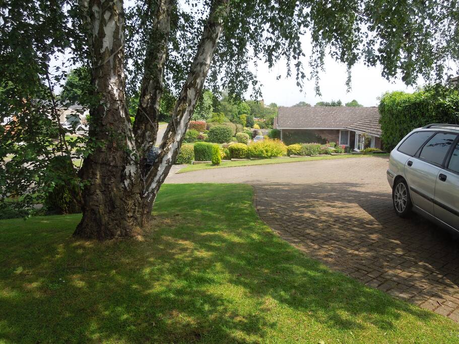 view out of bedroom window over the drive