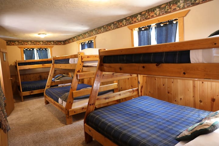 Three Twin over Full Bunks Sleep 9