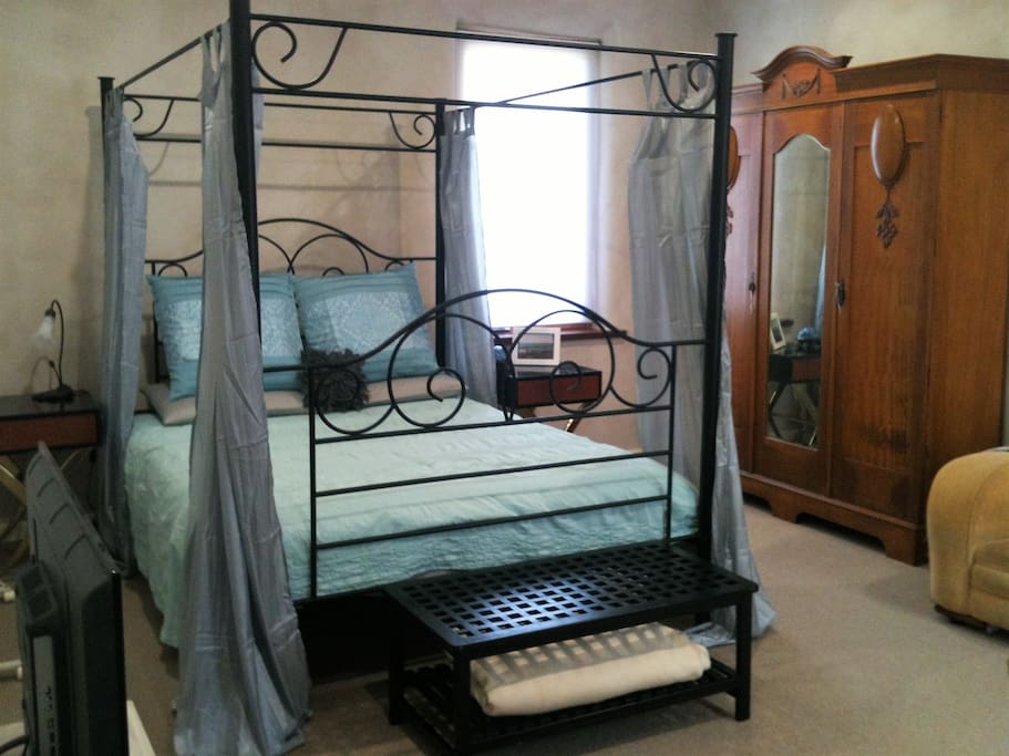 The bed that you will be sleeping in, the wardrobe to hang some clothes!