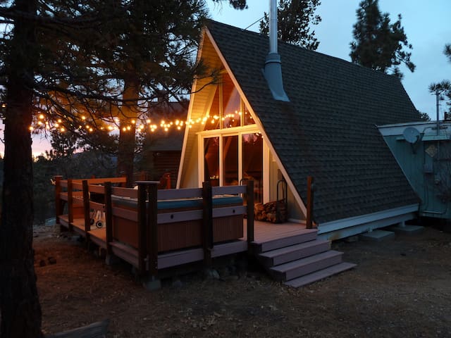 Rustic A-Frame Cabin with Spa, Near Golf Course!