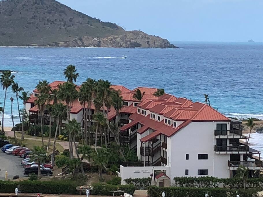 Sapphire Beach Resort and Marina, and the right building is our building E. Our Villa is in approximately in the middle--303--on the third and fourth floor.