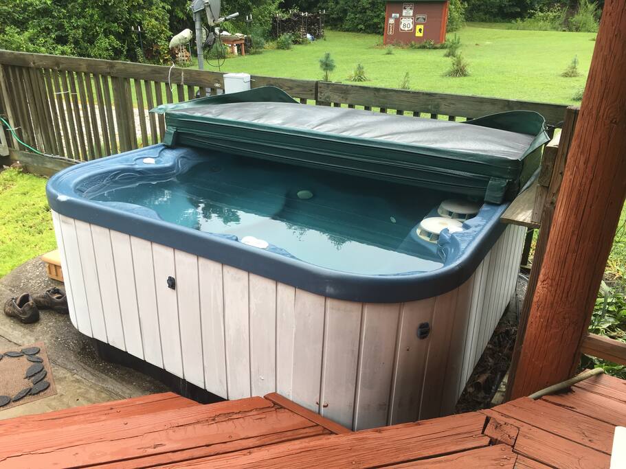 Hot tub is available year-round.