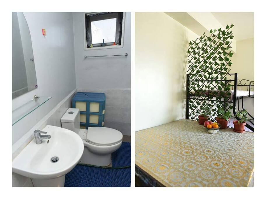 Shower and working table