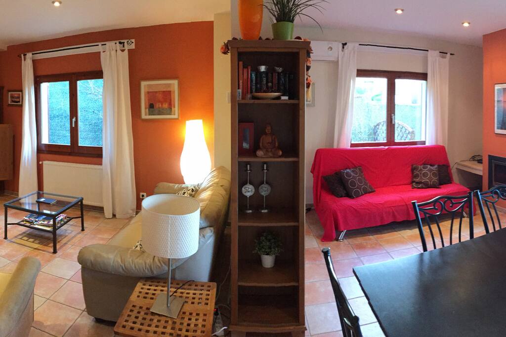 Living Area and Interior Dining area