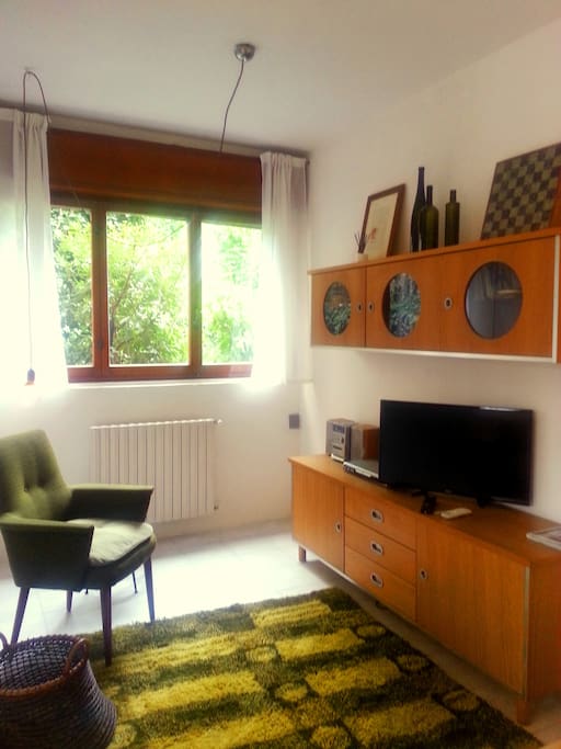 living room and media corner
