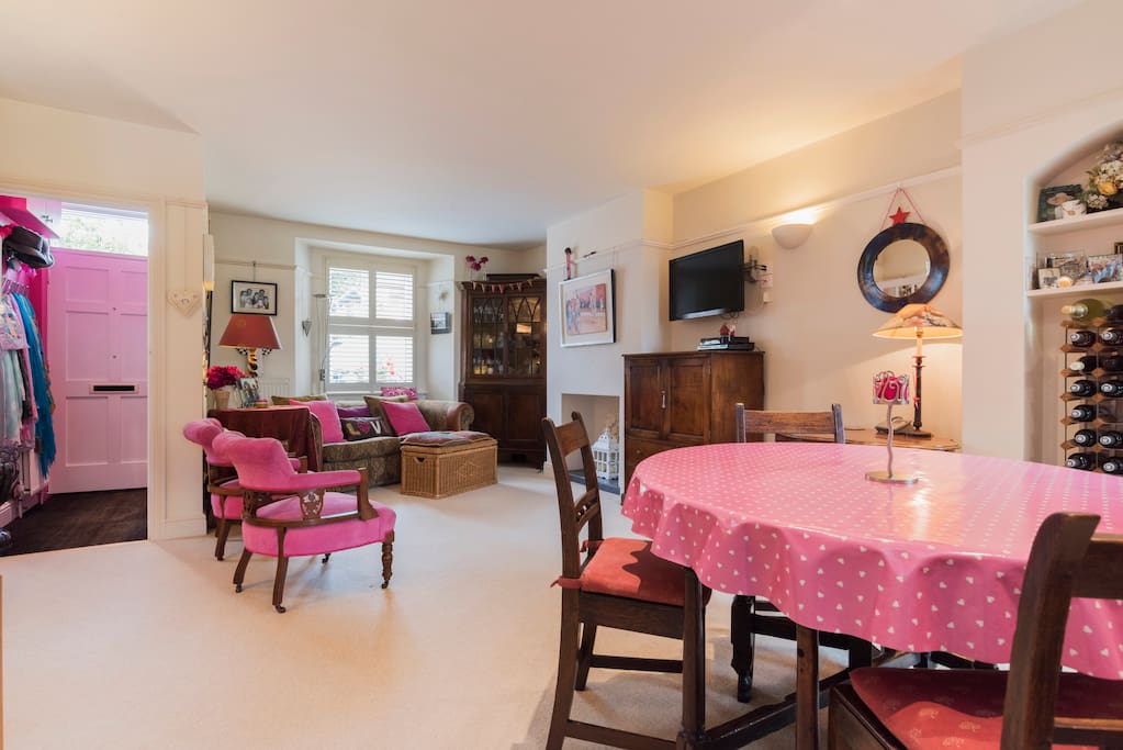 An open living space with high speed wi fi, TV and stereo system.