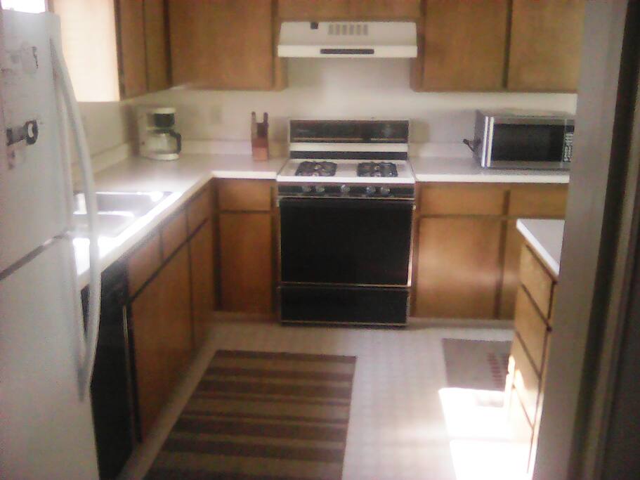 Full service kitchen. Complete with dishwasher and full sized fridge.