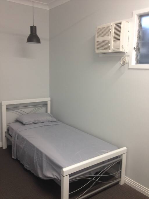 Single Bed and aircon.